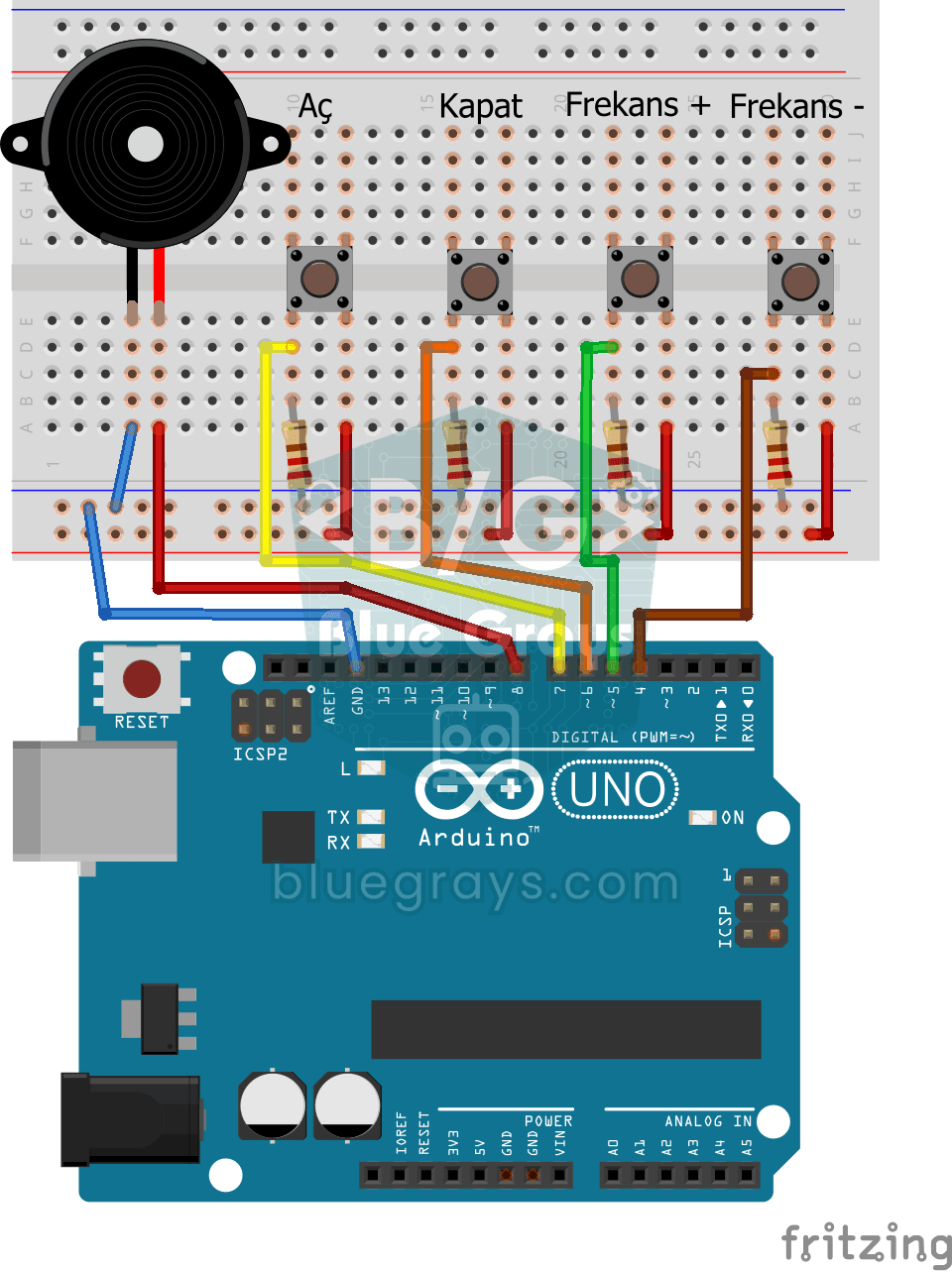 Réglage de la fréquence avec buzzer