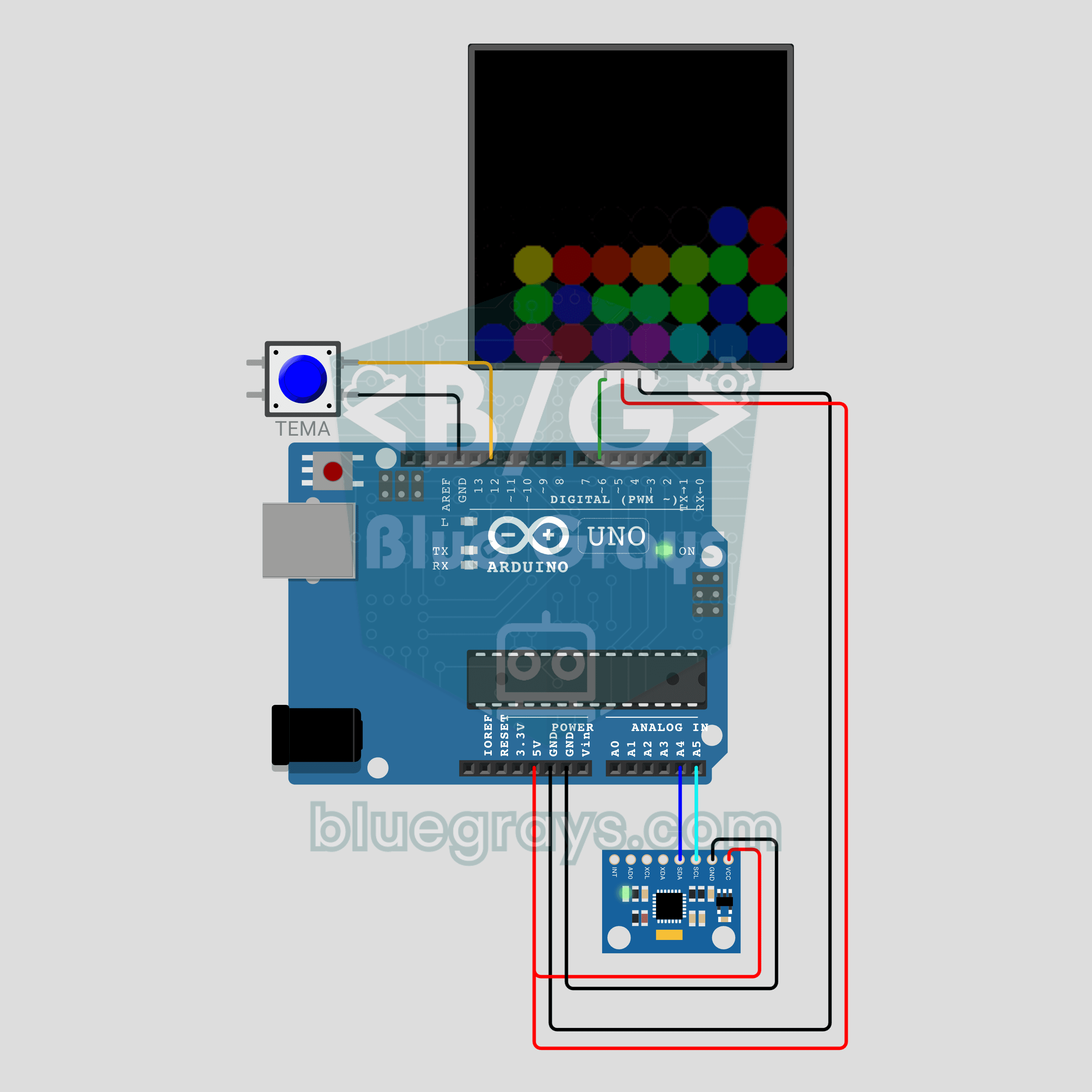 Sabbia Digitale con Arduino Controllata dall'Inclinazione (MPU-6050 + Matrice NeoPixel 8x8)