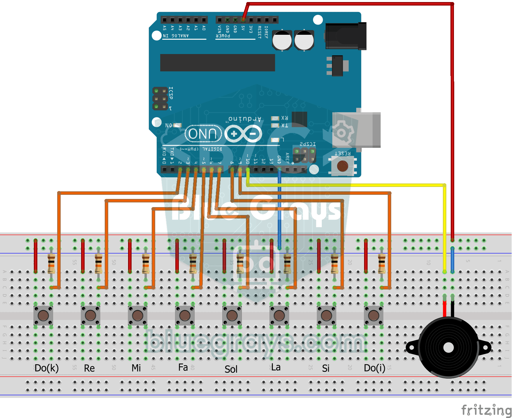 Piano simple avec buzzer et bouton